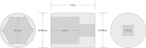 Vista 120 de TEKTON Llave de vaso poco profunda de 6 puntos de 1/2 pulgada de cuadradillo x 1-5/16 pulgadas SHD22033