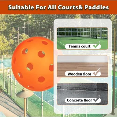 Vista 5 de Outdoor Pickleball Balls Set, USAPA Approved, 40 Hole, High Bounce True Flight, Durable for All Skill Levels