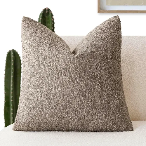 Vista 62 de Foindtower Fundas de almohada decorativas con textura de boucle, fundas de almohada sólidas, neutrales, suaves y acogedoras para silla, sofá