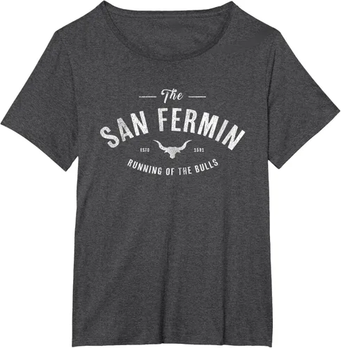 Vista 29 de The Running of the Bulls" - Pamplona Gift - Camiseta San Fermin, Rojo, S Asfalto