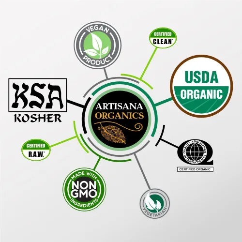 Vista 3 de Artisana Organics - Crema de cacao con avellana, 8 onzas Sin aceite de palma, endulzado con azúcar de coco