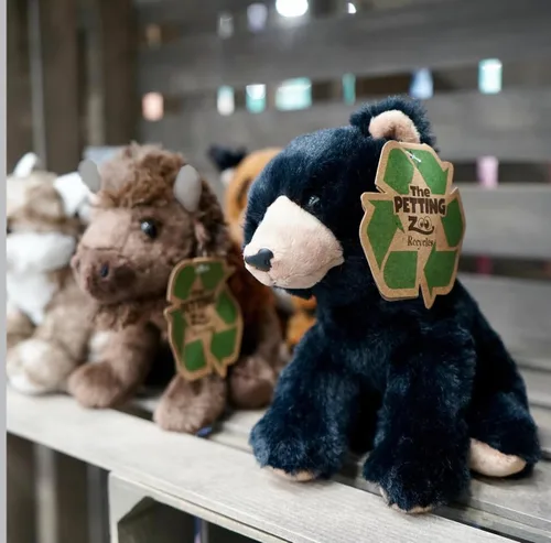 Vista 5 de The Petting Zoo Peluche de bisonte disquete, regalos para niños, animales salvajes de la vida silvestre, juguete de peluche de bisonte de 9 pulgadas