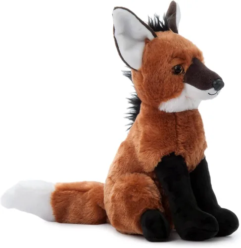 Vista 5 de The Petting Zoo Peluche de lobo de melena, regalos para niños, animales salvajes del zoológico Onez, juguete de peluche de lobo de melena de 12