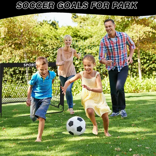 Vista 8 de Paquete de 2 redes de fútbol de 4 x 3 pies, porterías de fútbol para practicar niños para interiores y exteriores. Red de fútbol portátil con bolsa