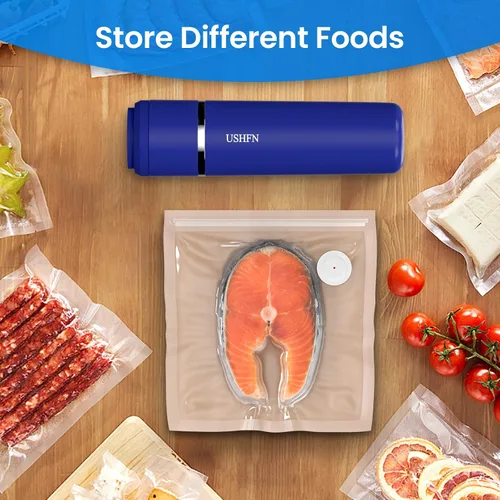 Vista 8 de Sellador al vacío, sellador al vacío portátil para alimentos, máquina de vacío con 3 tamaños de bolsas de almacenamiento al vacío y 10 por