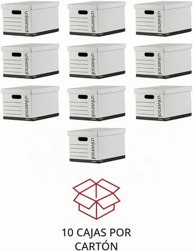 Vista 3 de Universal Basic-Duty Cajas de almacenamiento de discos económicos, paquete de 10, archivos de cartas/legales, 12 x 15 x 10 pulgadas, color blanco