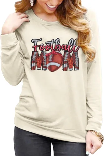 Vista 4 de ALLTB Sudaderas de fútbol para mujer, camiseta gráfica de fútbol, camiseta casual de manga larga para deportes