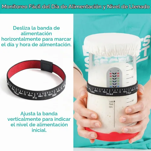 Vista 4 de Baker's Secret Kit de inicio de pan de masa madre Pro – Tarro básico de masa madre de gran capacidad de 40 onzas con 5 características únicas