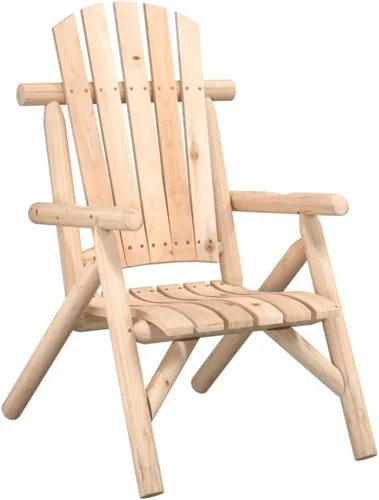Vista 3 de Natural Solid Spruce Wood Adirondack Garden Chair Outdoor Patio Furniture for Relaxation in Garden Balcony Comfortable Seating Brown Finish Durable