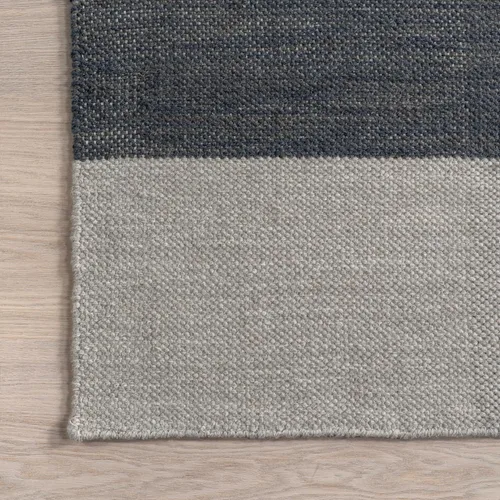 Vista 4 de Rugs USA Alfombra de lana con bloques de color azul Jay de 5 x 8 pulgadas, alto tráfico para sala de estar, dormitorio, oficina, entrada, pasillo
