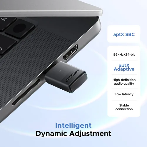 Vista 6 de UGREEN Adaptador Bluetooth USB-C para PS5, consolas de juegos y PC, transmisor Bluetooth 6.0 con LE Audio, aptX Adaptive/HD/aptX/SBC, emparejamiento
