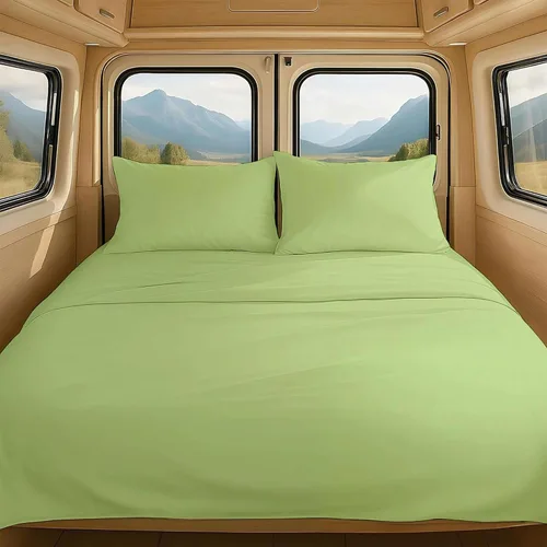 Vista 23 de NON Sticky cotton Juego de sábanas cortas de algodón egipcio de alta calidad para caravana, 4 piezas, bolsillo profundo de 12 pulgadas, suave, fácil