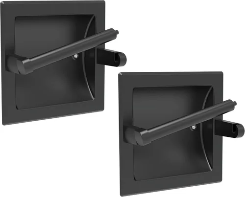 Vista 19 de Soporte de Papel Higiénico Negro Mate Empotrado para Rollos Grandes, Soporte de Papel Higiénico Negro Pivotante de Acero Inoxidable para Montaje