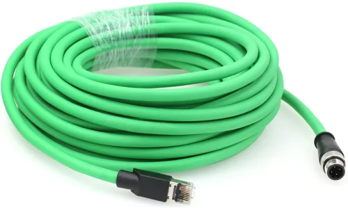 Vista 6 de Cable de red Ethernet para lector de código de barras Sick Keyence SR1000 Matriz de escáner Datalogic 210N 300N 450 DS5110, M12 4 pines codificado