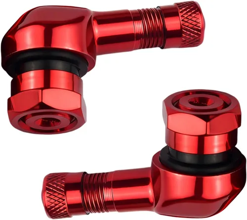 Vista 8 de 2 vástagos de válvula de neumático de motocicleta, aleación de aluminio CNC de 90 grados, universales para neumáticos sin cámara de 0.394 in a 0.445