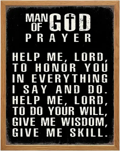 Vista 11 de Arte de pared religioso y decoración para hombres, regalos católicos cristianos para hombres, marido, él, póster inspirador motivacional espiritual