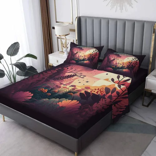 Vista 24 de Juego de sábanas de tamaño individual, sábanas de oso – Sábanas y fundas de almohada de microfibra de 3 piezas, juego de sábanas con patrones de Aa