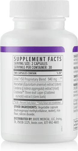 Vista 4 de Biote Nutracéuticos - Urox+ - Salud de la Vejiga (60 Cápsulas)