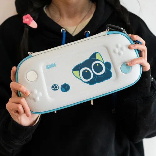 Vista 7 de GeekShare Bonita funda de transporte compatible con Nintendo SwitchOLED de forma irregular, portátil, rígida, delgada, funda de transporte de viaje