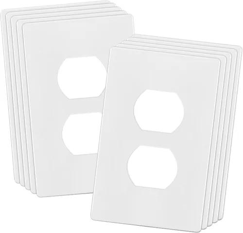 Vista 11 de ENERLITES Placa de pared dúplex para tomacorriente para receptáculos, cubierta de toma de corriente eléctrica jumbo, acabado brillante, de gran Negro