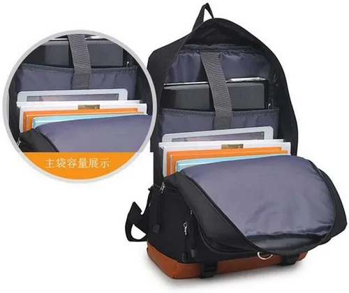 Vista 4 de GO2COSY Anime Demon Slayer Kimetsu no Yaiba Mochila Mochila Mochila Mochila Mochila Estudiante Bolsa de Escuelas Negro 13 gc010