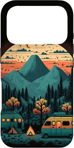 Vista 29 de Funda para iPhone 11 Pro Max Sunset Mountains & Trees para campistas