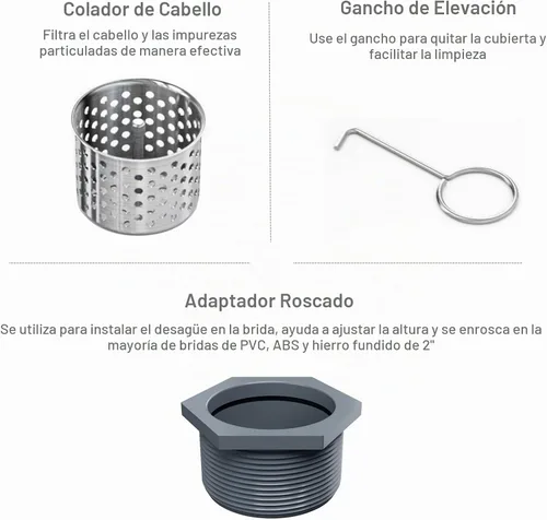 Vista 7 de Sharpeye Drenaje de ducha cuadrado de 4 pulgadas con rejilla de patrón de alambre en cuña extraíble, drenaje de piso de ducha de acero inoxidable