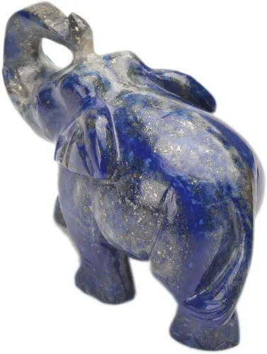 Vista 3 de GEMHUB 1400-1500 Ct.(aproximadamente) Estatua decorativa tallada a mano del elefante de lapislázuli V-7861, Piedra