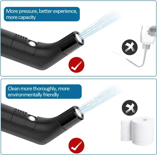 Vista 4 de Teabelle Bidé de viaje recargable eléctrico portátil, pulverizador de presión suave de mano para baño, auto de caravana y campamento al aire libre
