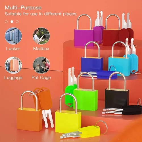 Vista 2 de 4 cerraduras de equipaje con llaves, cerraduras pequeñas para equipaje, candados de equipaje para mochila, candados de metal con llave, mini