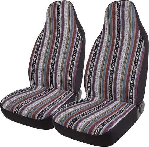 Vista 8 de West Coast Auto Baja Blanket - Funda de asiento de cubo para automóvil, camión, camioneta, SUV, compatible con bolsa de aire (2 unidades, negro)
