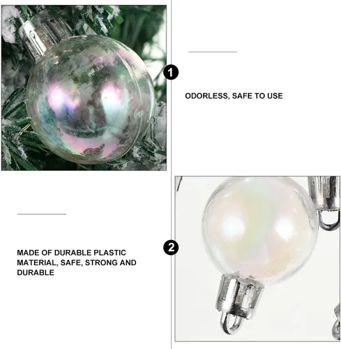 Vista 3 de 18 bolas de adornos iridiscentes, adornos colgantes transparentes de Navidad para fiestas de Navidad, cumpleaños, decoración de boda