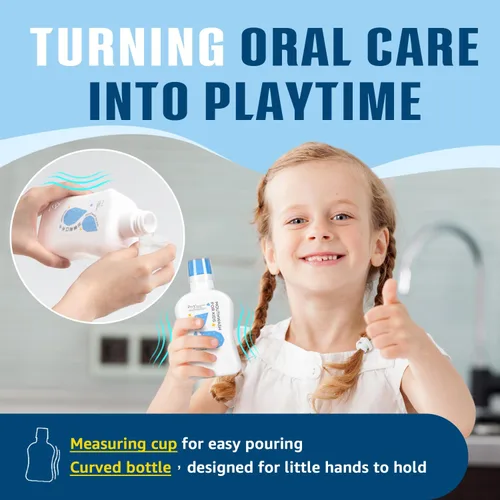Vista 5 de oh care Enjuague bucal para niños, P113+, péptido, anti caries, enjuague bucal sin alcohol para dientes y encías, higiene bucal segura para recién