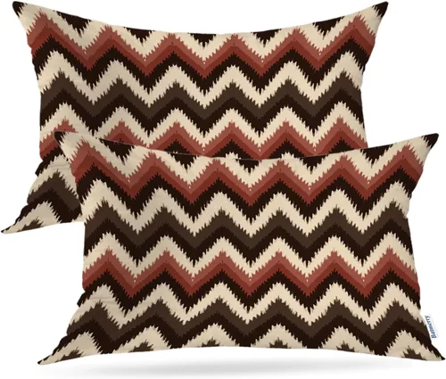 Vista 82 de Batmerry Autumn Maple Leaves Throw Pillow Covers, red Fall Orange Leaves Decorative Pillow Covers Digital Printing Blended for Couch Sofa Bed