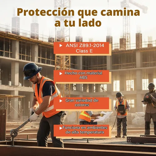 Vista 9 de Texas America Safety Company Casco duro RIDGELINE de ala completa con ajuste de perilla de 6 puntos y bolsa