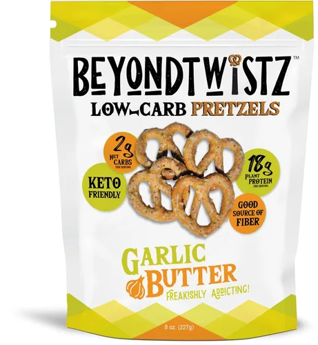Vista 9 de BeyondTwistz Pretzels Bajos en Carbohidratos, Cheezy Street, Amigables con Keto, 2g de Carbohidratos Netos, 18g de Proteína, Enriquecidas con Fibra