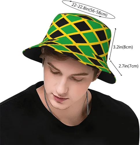 Vista 3 de Sombrero de pescador con bandera de Jamaica para hombre y mujer, sombrero de sol de verano, gorra de pescador abstracta para viajes al aire libre
