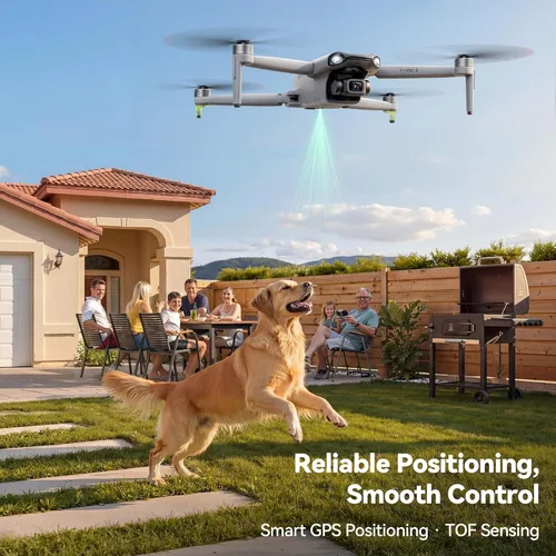 Vista 7 de Ruko F11PRO 2 Drone con cámara 6K para adultos, estabilizador de cardán de 3 ejes, 2 baterías para tiempo de vuelo de 70 minutos, transmisión