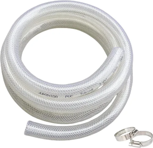 Vista 10 de Tubo de PVC transparente trenzado de alta presión de 1 1/4 pulgadas de diámetro interior x 1 5/8 pulgadas de diámetro exterior de 10 pies, tubo