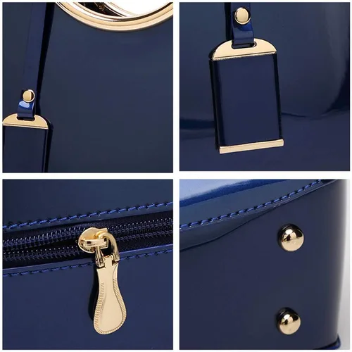 Vista 5 de Bolsos de mujer, bolsos con asa superior para mujer, bolsos de hombro elegantes de charol para el trabajo, boda, compras, citas