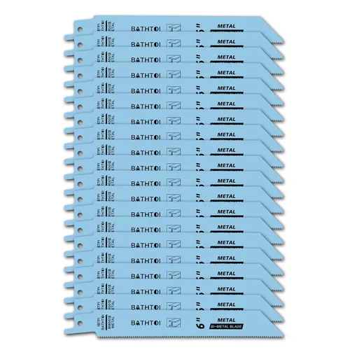 Vista 9 de Paquete de 20 hojas de sierra alternante de 6 pulgadas, 14 dientes por pulgada, para chapa metálica, tubos, plástico PVC, corte de perfiles, hojas