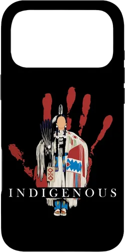 Vista 22 de Funda para iPhone 17 con diseño de sangre india de mano roja indígena nativa americana