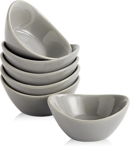 Vista 9 de Juego de accesorios de cerámica para embutidos de 6 tazas individuales de salsa de 1.5 onzas, platos de salsa de soja, platos de postre pequeños