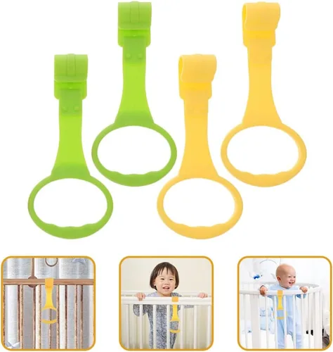 Vista 9 de Toddmomy 4 piezas de anillo de tracción para cuna de bebé, anillos de pie para cuna de bebé, anillos para cuna de bebé, anillos para cuna de bebé