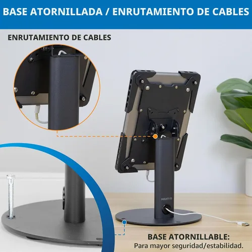 Vista 6 de Mount-It! Soporte universal para tableta con inclinación, soporte de quiosco antirrobo para iPad POS de venta al por menor, compatible con tabletas