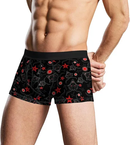 Vista 3 de Baphomet Demon Pattern - Calzoncillos tipo bóxer para hombre, elásticos, suaves y cómodos