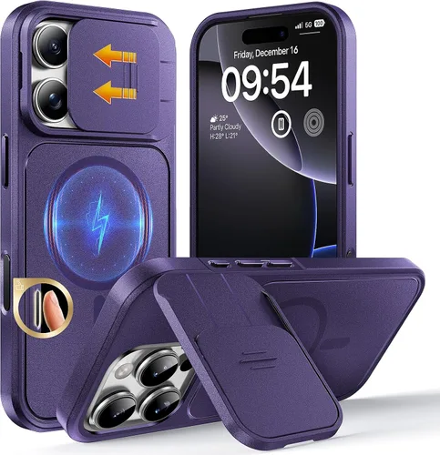 Vista 210 de TOCOL Funda para iPhone 11, compatible con Magsafe, protección completa de cámara, imanes integrados, protección contra caídas, funda translúcida