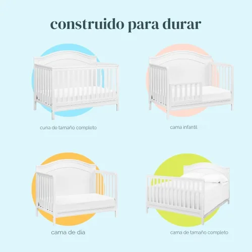 Vista 5 de DaVinci Charlie Cuna convertible 4 en 1, certificado GREENGUARD Blanco