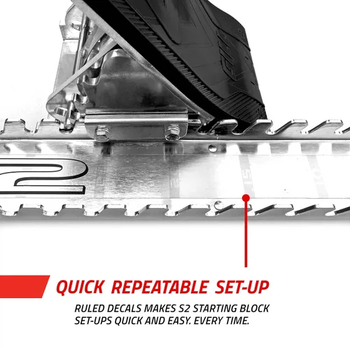Vista 4 de Gill Athletics Pedales de aluminio fundido S2 Starting Block de 8 pulgadas de alto, diseñados para competiciones de alto nivel en pista y campo