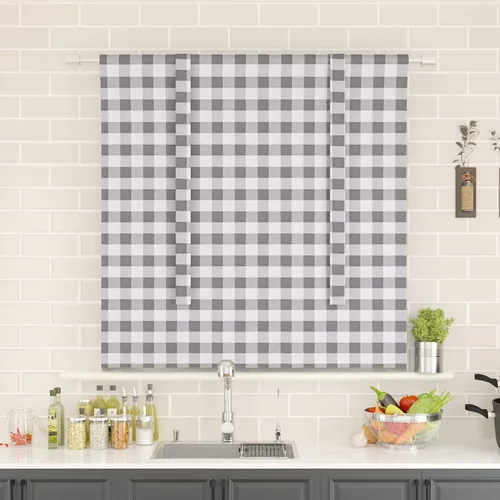 Vista 171 de Cenefas de cortina para ventana de 16 pulgadas de largo, 2 paneles de cuadros búfalo, cortinas pequeñas con bolsillo para barra, estilo clásico